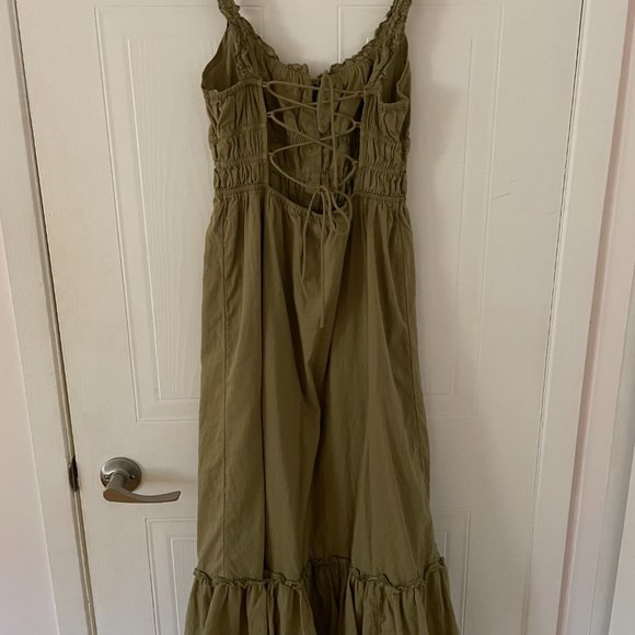 Urban Outfiters UO Sierra Lace-Up Midi Dress - Picture 2 of 5